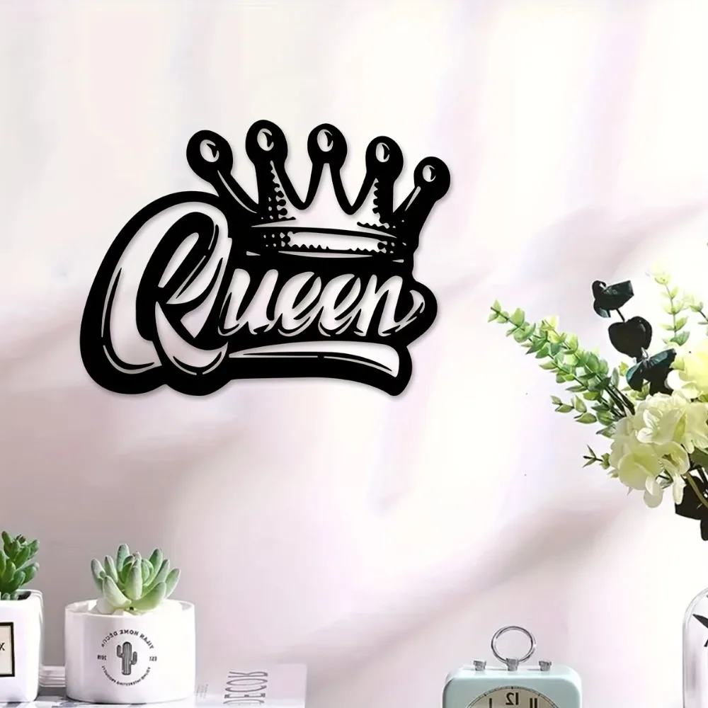 CIFBUY Iron Wall Art Crown Metal Sign Vintage Hanging Decor For Bar Kitchen Cafe Living Room Office Home Decoration