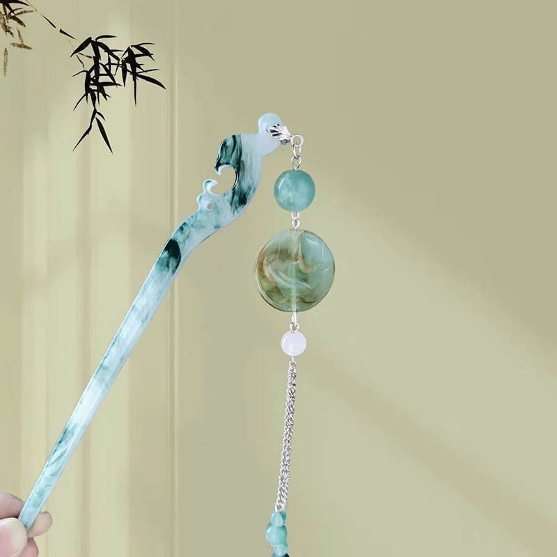 دبوس شعر Xiangyun جديد على الطراز الصيني، إكسسوار شعر شرابة على الطراز القديم، دبوس شعر ملفوف، أغطية رأس Hanfu الرجعية للنساء