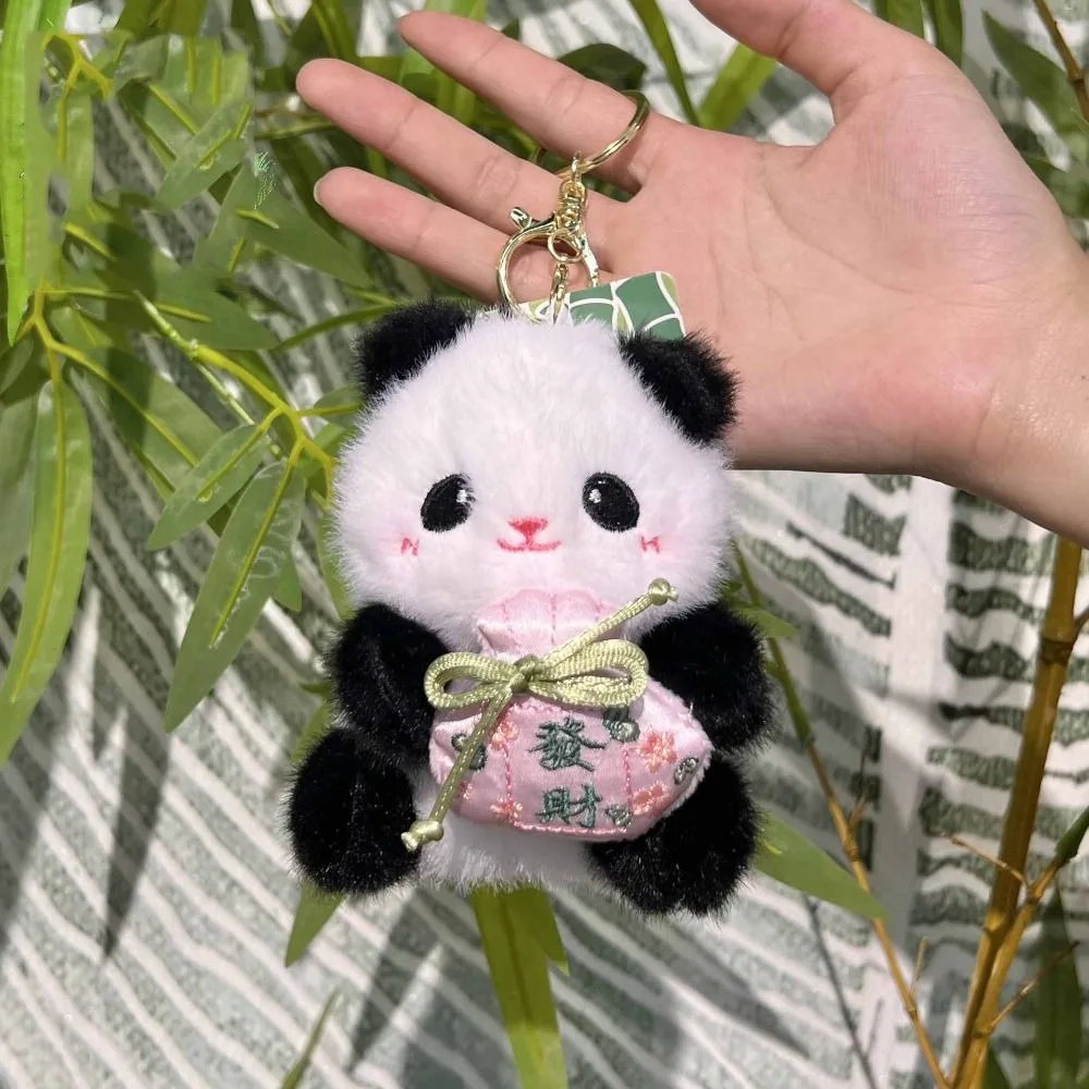 PP Katoen Chinese Panda Sleutelhanger Konijn Panda Beer Collectie Panda Sleutelhanger Sieraden Pluizige Knuffel Hanger