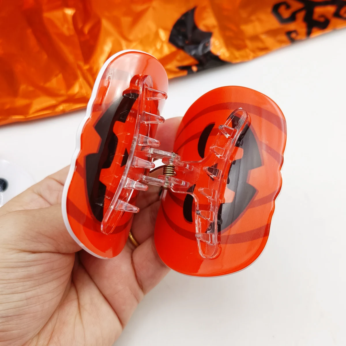 1PC Halloween Hair Claws Non Slip Pumpkin  Acrylic Barrettes Hair Clip Accessories for Women Girls Gift
