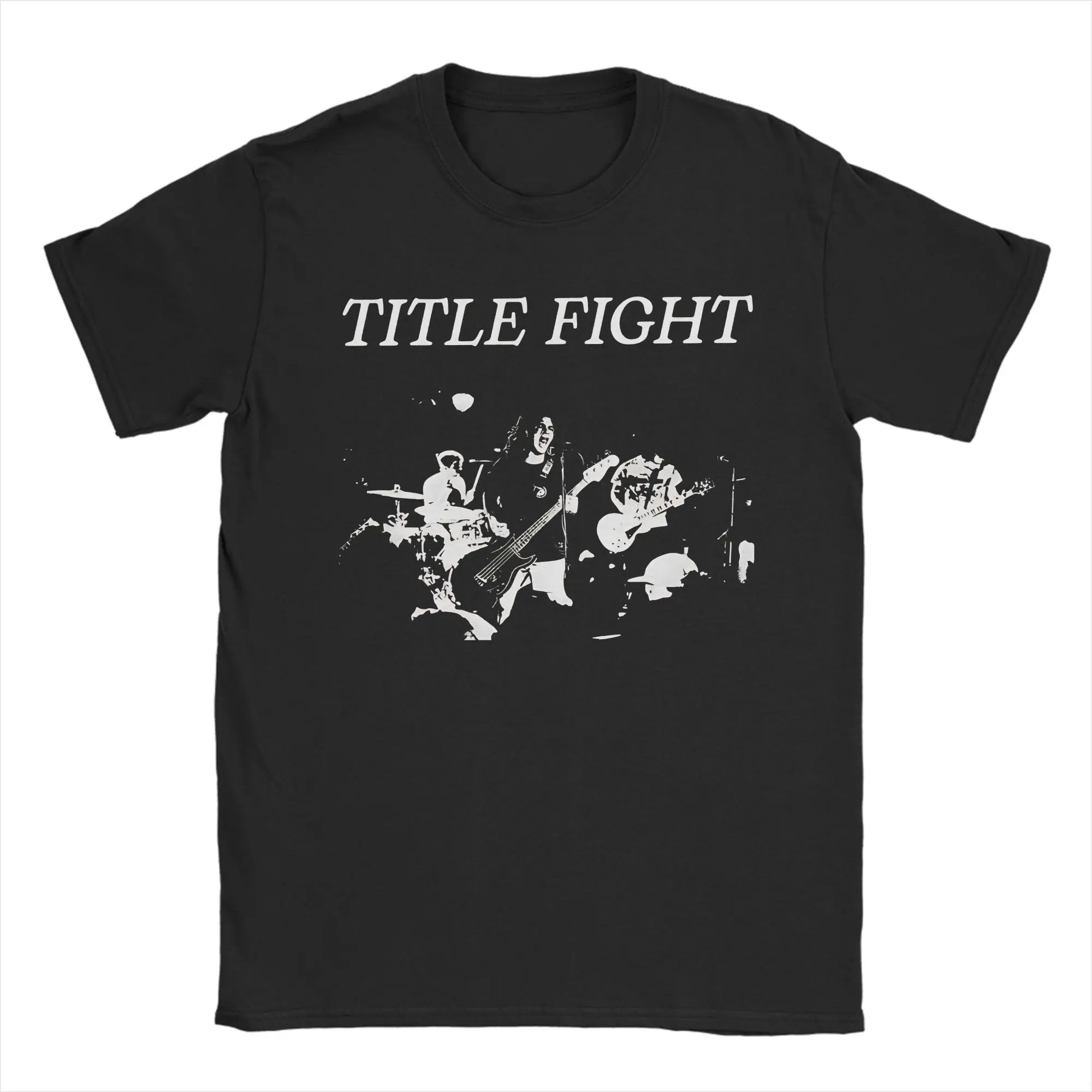 Title Fight Band 100 Cotton T Shirt For Man Summer  Funny T-Shirts Crew Neck Hipster Tees Oversized Wholesale Tops