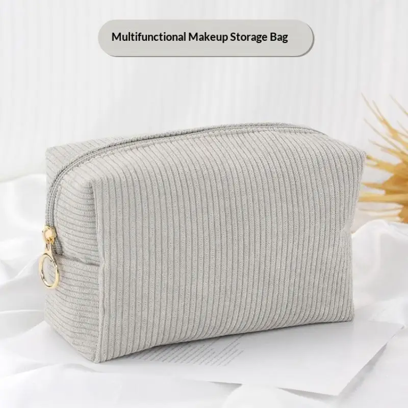 Reise-Toilettentasche, Damenbindenbeutel, Niedlicher Cord-Kosmetikbeutel, Kleine Make-up-Tasche für Frauen, Kabeltasche – Detail 1