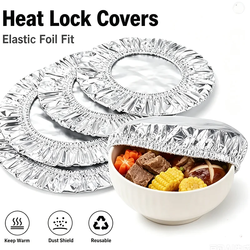 Thermostatic Aluminum Foil Food Cover Reusable Fruit Vegetable Lunch Box Storage Cover Kitchen Dishes Dust-proof Plastic Wrap