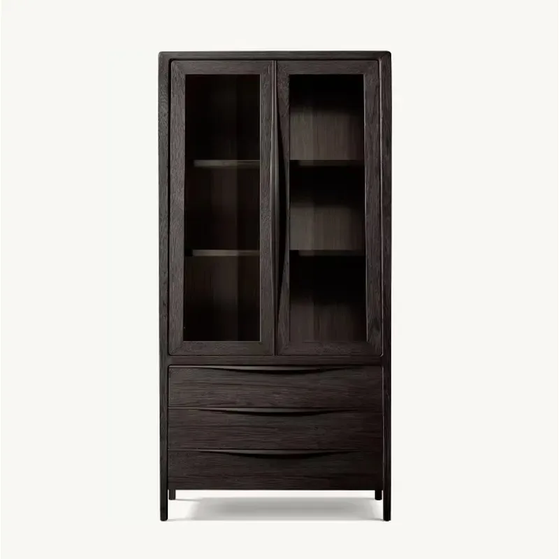 Luxury Modern Living Room Furniture Lockers Oak Display Cabinets with Drawers