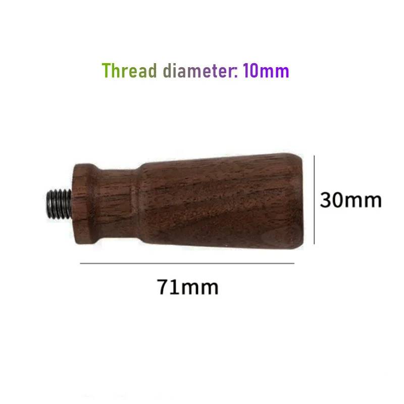 M10 Portafilter Handle,10mm Thread Walnut Wood Grip,Universal Semi-Automatic Espresso Machine Modification Coffee Accessories