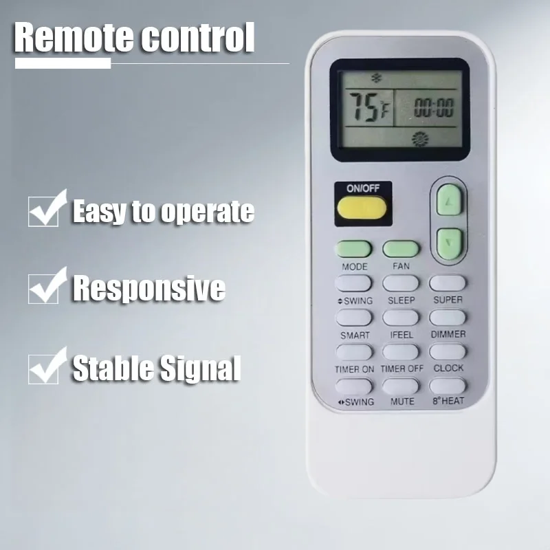 

Universal Portable Air Conditioner Remote Control DG11J1-91 Compatible with Hisense Garrison Noma Comfort Star KELON LIVETECH