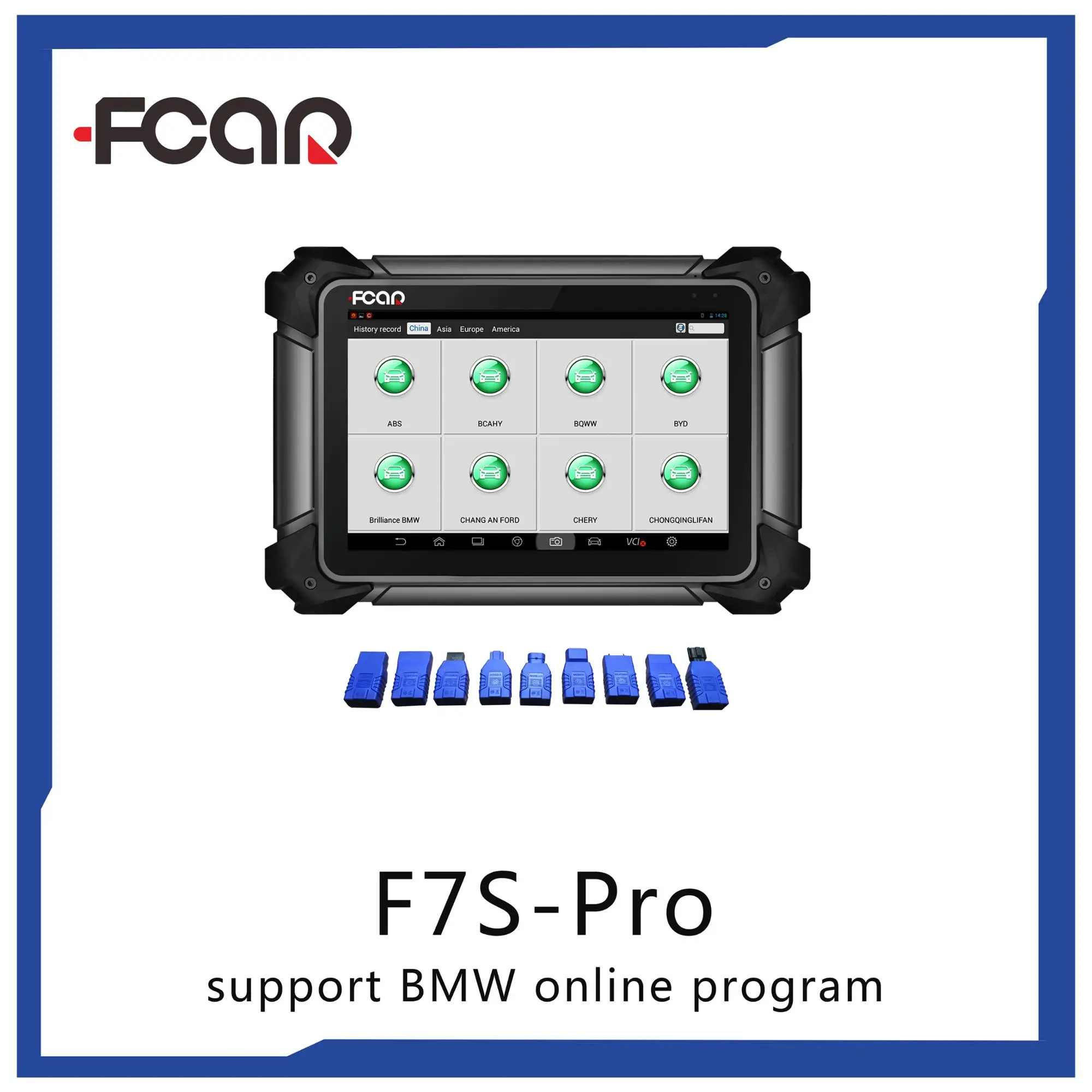 FCAR F7S Pro ماسح ضوئي تشخيصي للسيارات 12 فولت والمركبات التجارية الخفيفة BMW ECU برمجة أداة مسح ضوئي تشخيصي