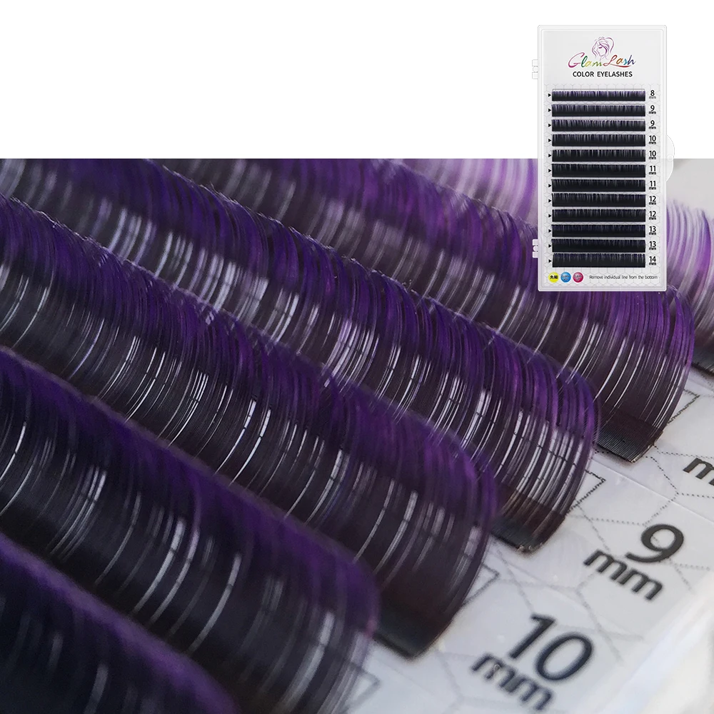 GLAMLASH Colored Individual False Eyelashes Natural Long