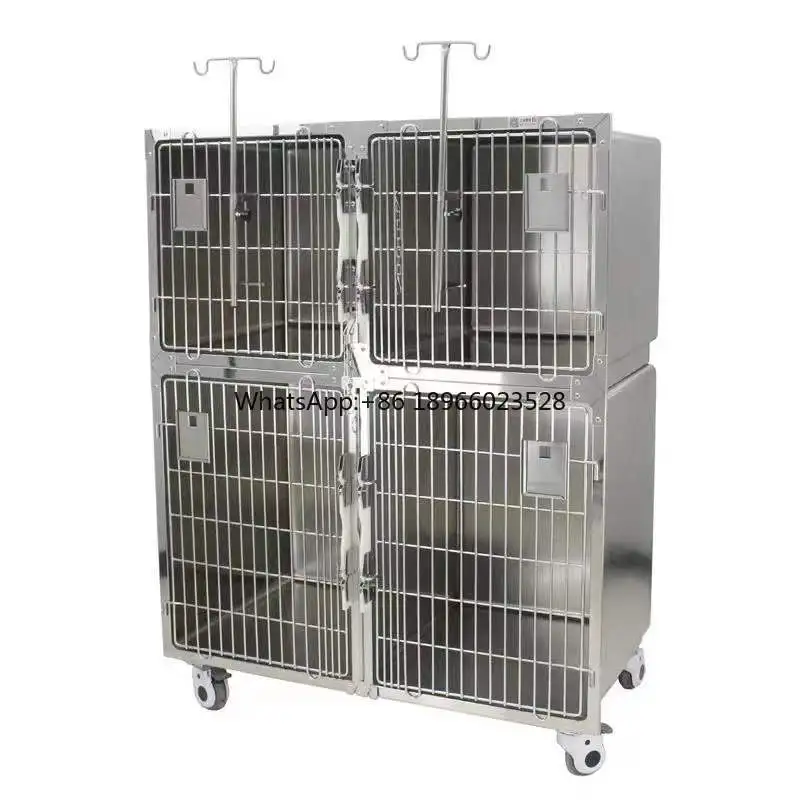 

Veterinary supply health care customize OEM ODM portable equipment cat dog icu hospital stainless steel pet clinic cage for sale