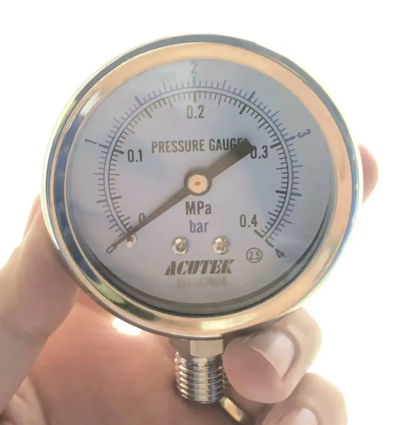 M14x1.5 60mm Pressure Gauge 304 Stainless Bar PSI N2 Steam Pneumatic 1/1.6/2.5/4/6/7/10/16/25/40/60/70/100 Bar