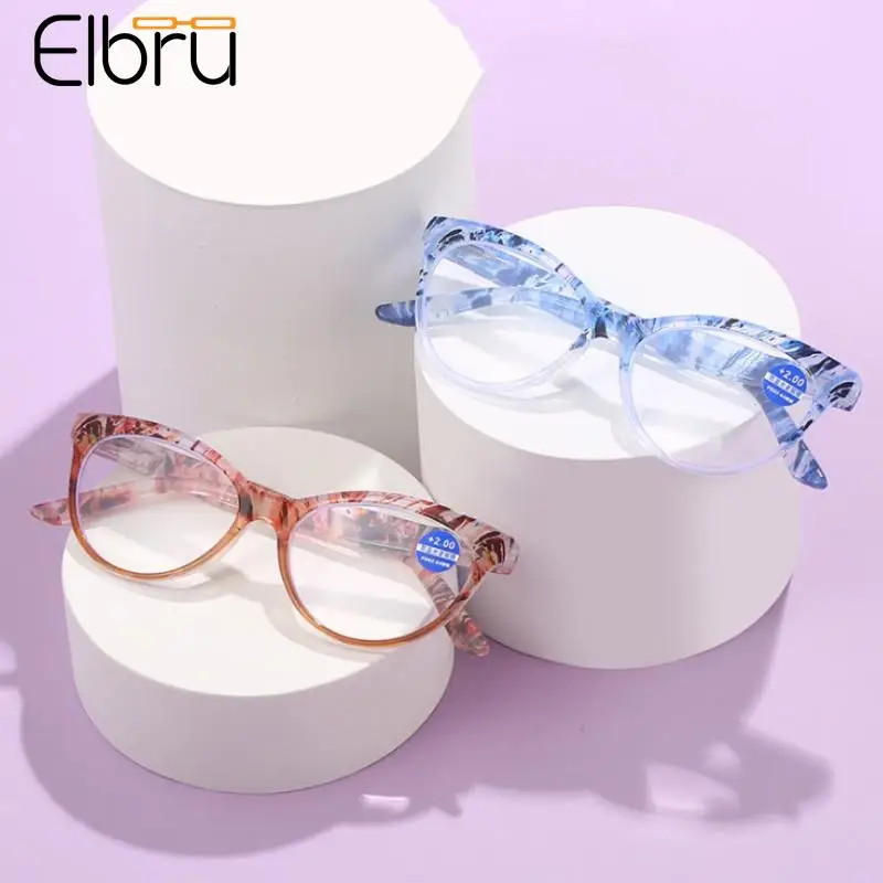 

Elbru Cat Eye Anti Blue Light Reading Glasses Women Ladies Fashion Sexy Cateye Presbyopic Eyeglasses Eyewear Degree With +1...+4