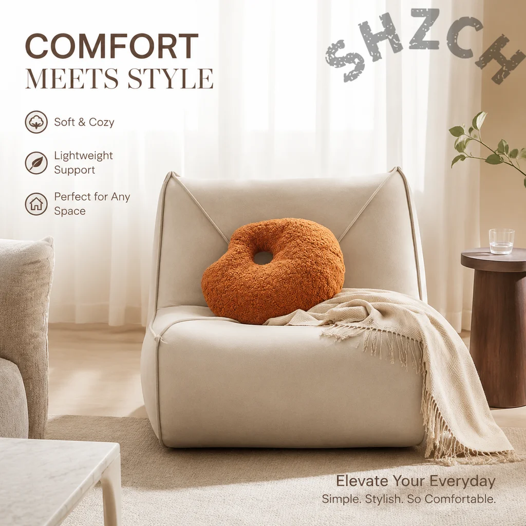 Compact Lazy Sofa Chair – Soft Sponge Cushion, Lightweight Design for Living Room, Bedroom or Balcony