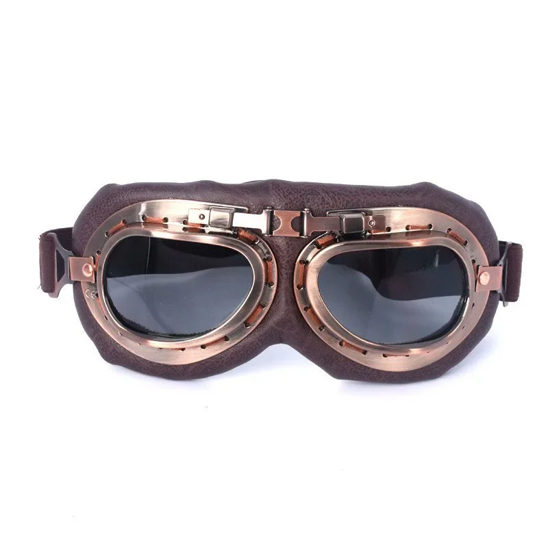 Gafas Retro para motocicleta, lentes clásicas Vintage para Harley Pilot Steampunk ATV Bike, casco de cobre