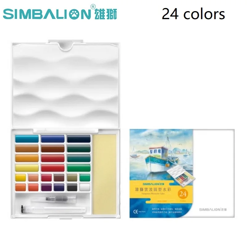 Simbalion WCK 24/36 colors  Solid Watercolor Paint Beginner use Watercolor Cakes