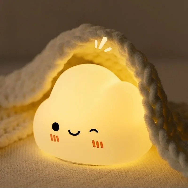 

Clouds Night Lights Silicone Gifts Bedside Sleeping Patting Sleeping Lamps Cute Eye Protection Ornaments LED