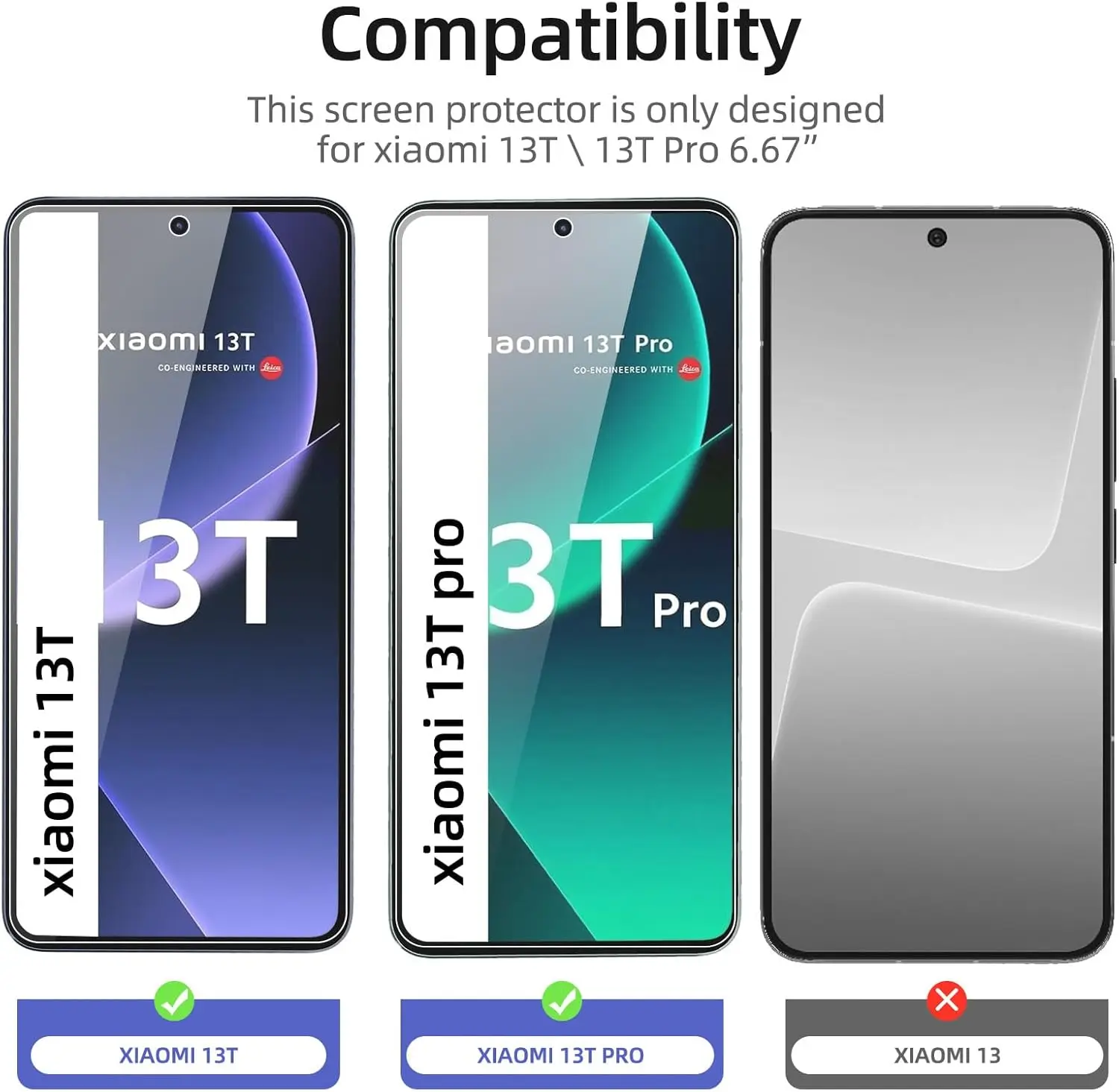 

HD Full Cover Tempered Glass For Xiaomi 13T/13T Pro Film