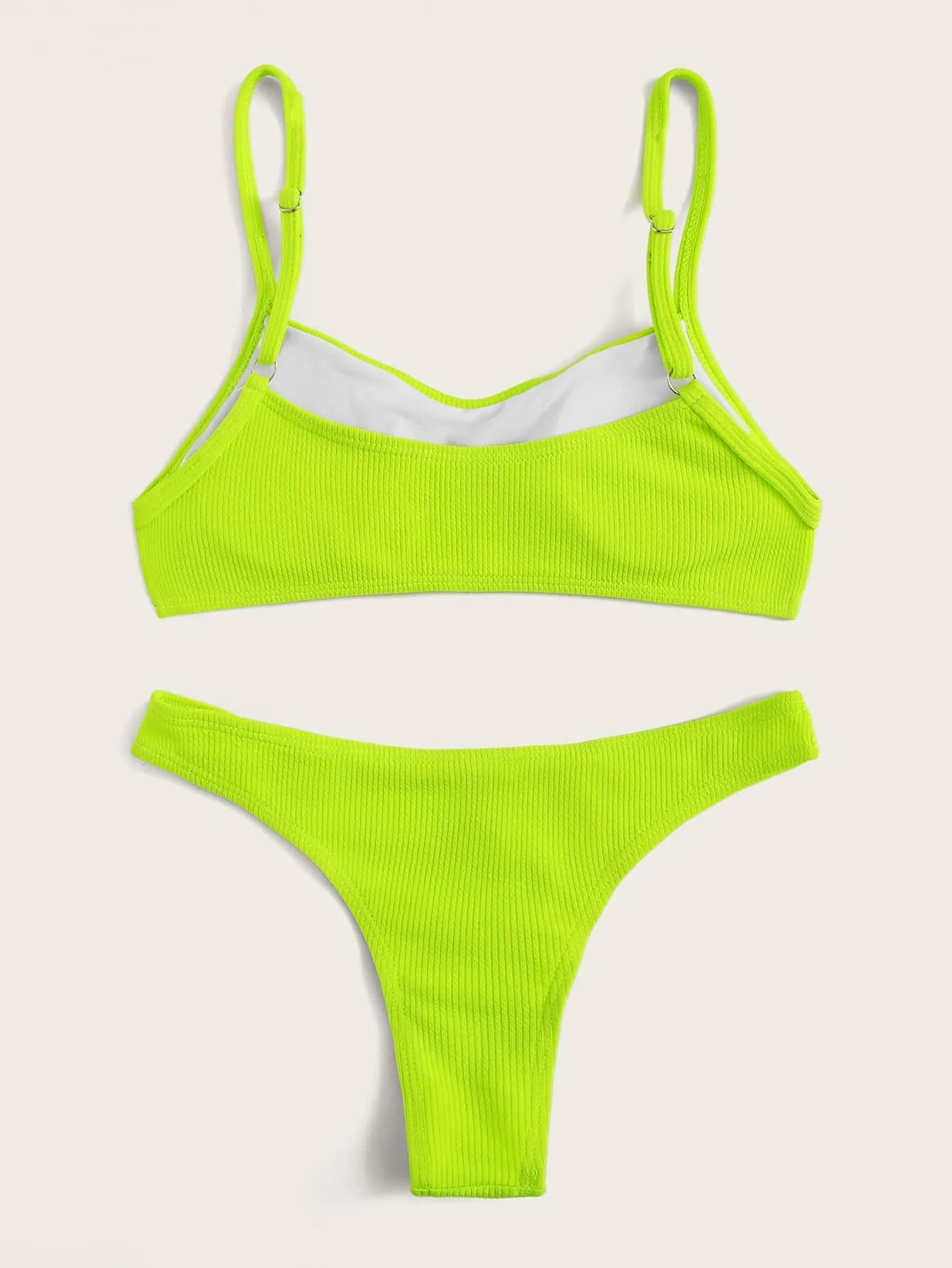 Rib Plain Textured Bikini Swimsuit 2022 Sexy Women Swimwear Swimming To Beach Solid Color Summer High Cut Bathing Suit