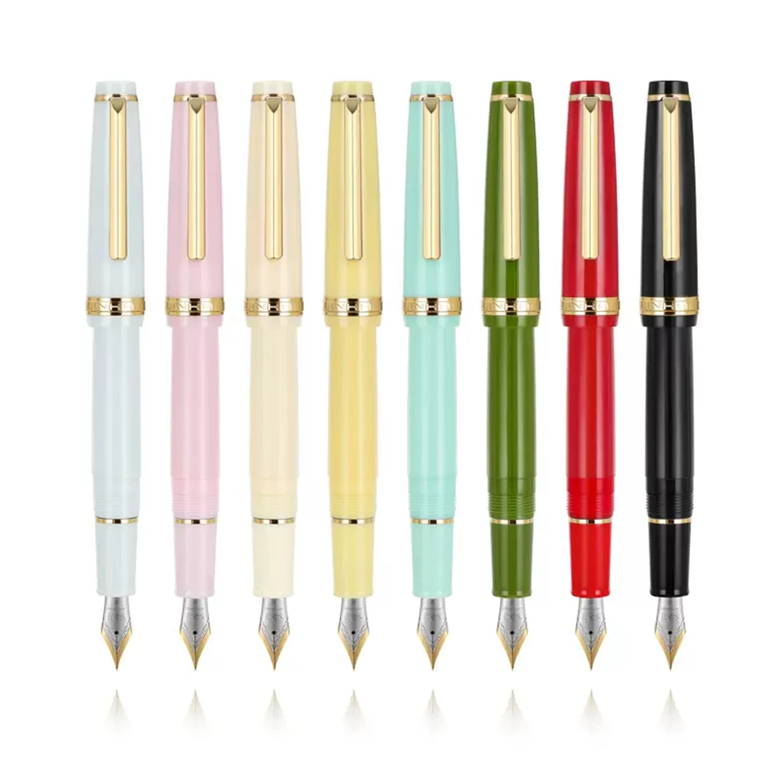 Jinhao 82 Gold clip Fountain Pen Acrylic F 0.5mm nibs High end and exquisite school office Supplies business writing ink pens