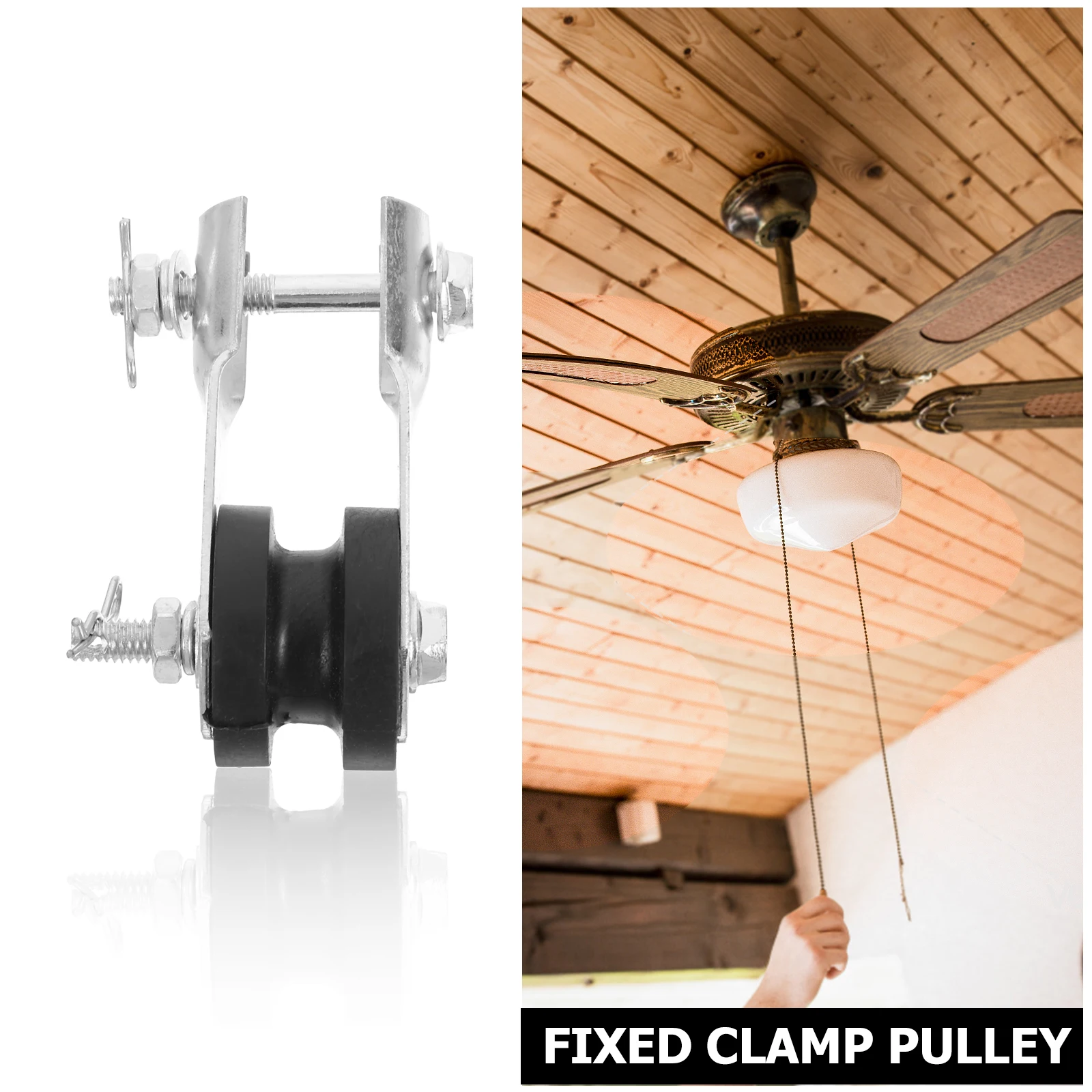 1pcs Large Rod Fixing Clip Ceiling Fan Bracket Mount Kit Adapter Wall Mounted Pipe Mounting Work Stable Installation Hardware