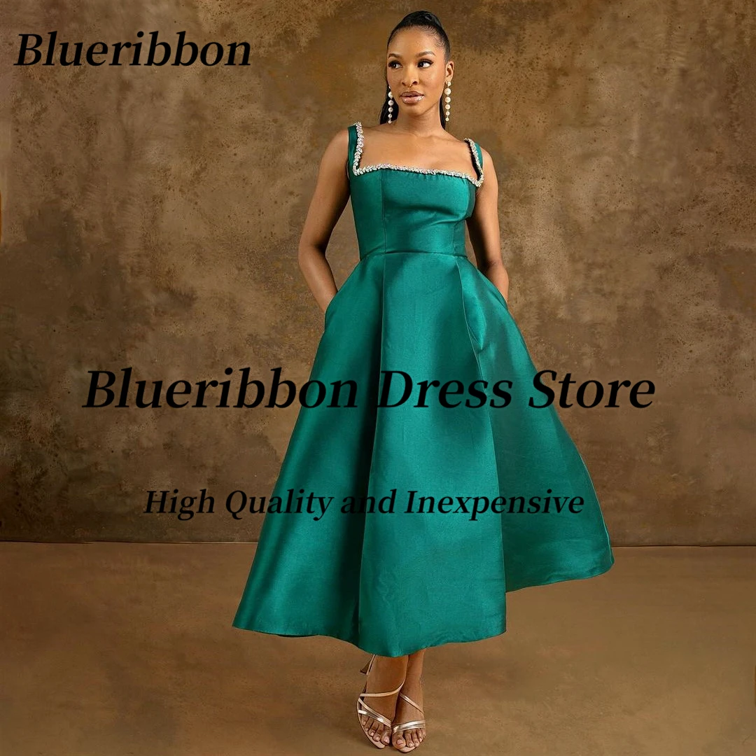 

Blueribbon Summer Ladies Wear Prom Dresses with Pockets Beaded Off Shoulder Homecoming Dress Lace Up Back Birthday Party Evening