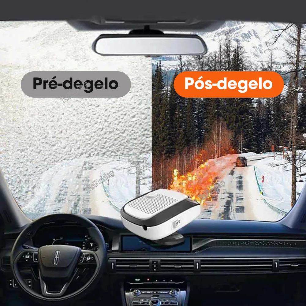 Calentador de parabrisas para Descongelador de coche, ventilador de calefacción/refrigeración 2 en 1 para desempañador de ventanas automático con