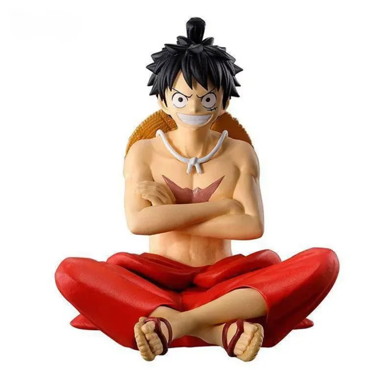 Bandai Original Anime One Piece Gashapon Land of Wano Luffy Yamato Sitting Action Figure Model Collection Toys