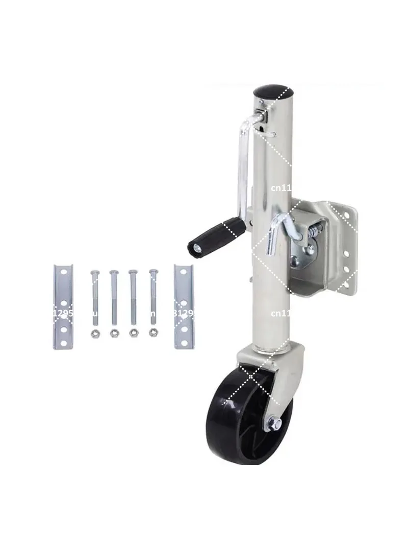 1200 lb Trailer Jack with 6 Inch Wheel, Hand Crank Leg Guide, Strap and Bolts Included
