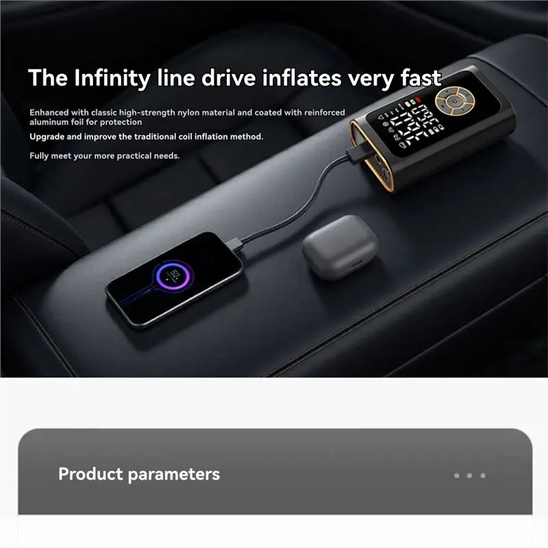 AWAH Tire Inflator Portable Air Compressor With Digital Pressure Gauge 6X Fast Inflation Cordless Air Pump Tires LED Light #4