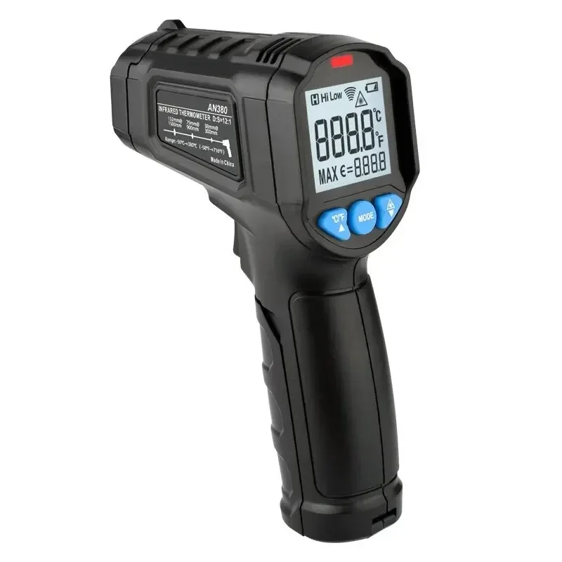 AN380 Infrared Thermometer Industrial High-precision Temperature Measuring Gun Oil Temperature Gun Kitchen Baking