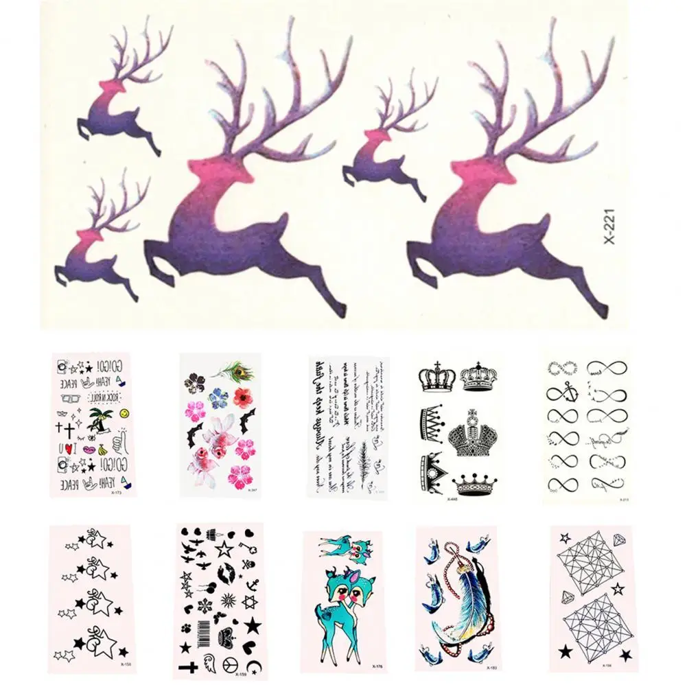 Various Styles  Tiny Girls Fashion Tattoo Sticker Pattern Design Women Tattoo Sticker Disposable   for Table