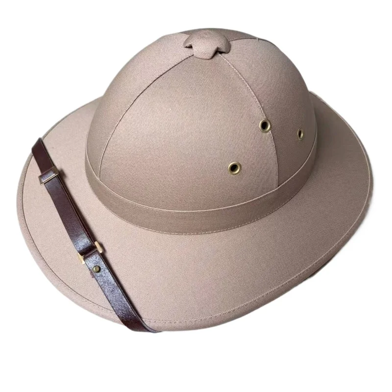 Vietnam War Pith Helmet Vintage Military Sun Hat Khaki Adjustable Safari Tropical Hard Hat for Men Outdoor Reenactment Mũ Cối