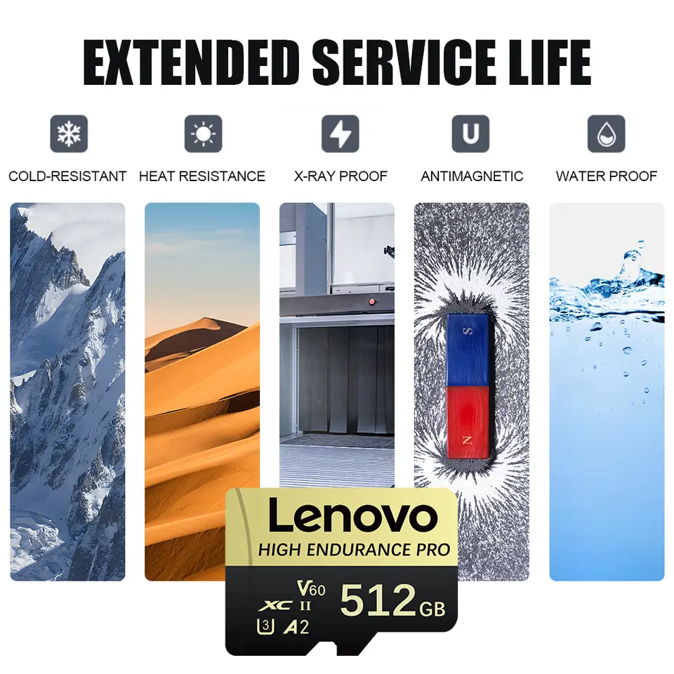 Lenovo High Speed Class 10 Mini SD Memory Card 256GB Micro TF Card for Smartphone - 32GB 64GB 128GB 256GB 512GB Options Availabl - 5