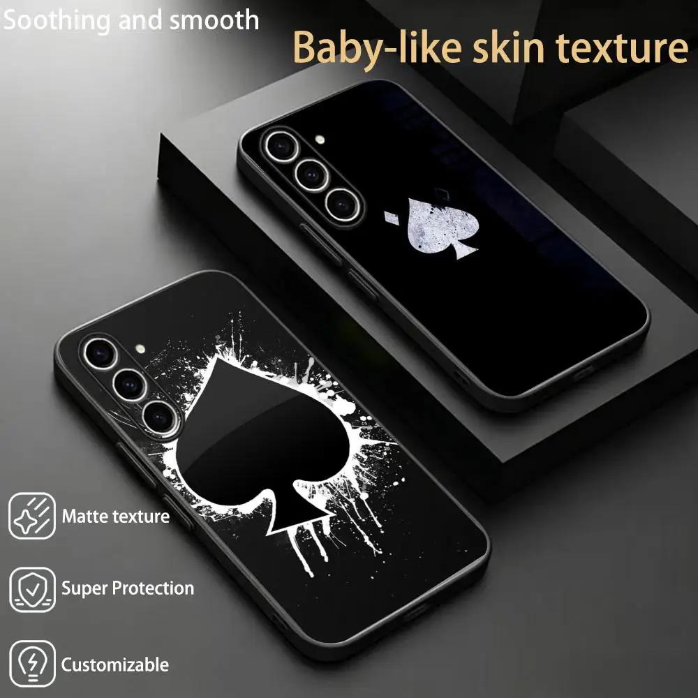 Poker art pattern Fashion design  Phone Case For Samsung Galaxy S26 S25 S24 S23 S22 S21 Plus Ultra Note20 Soft Black