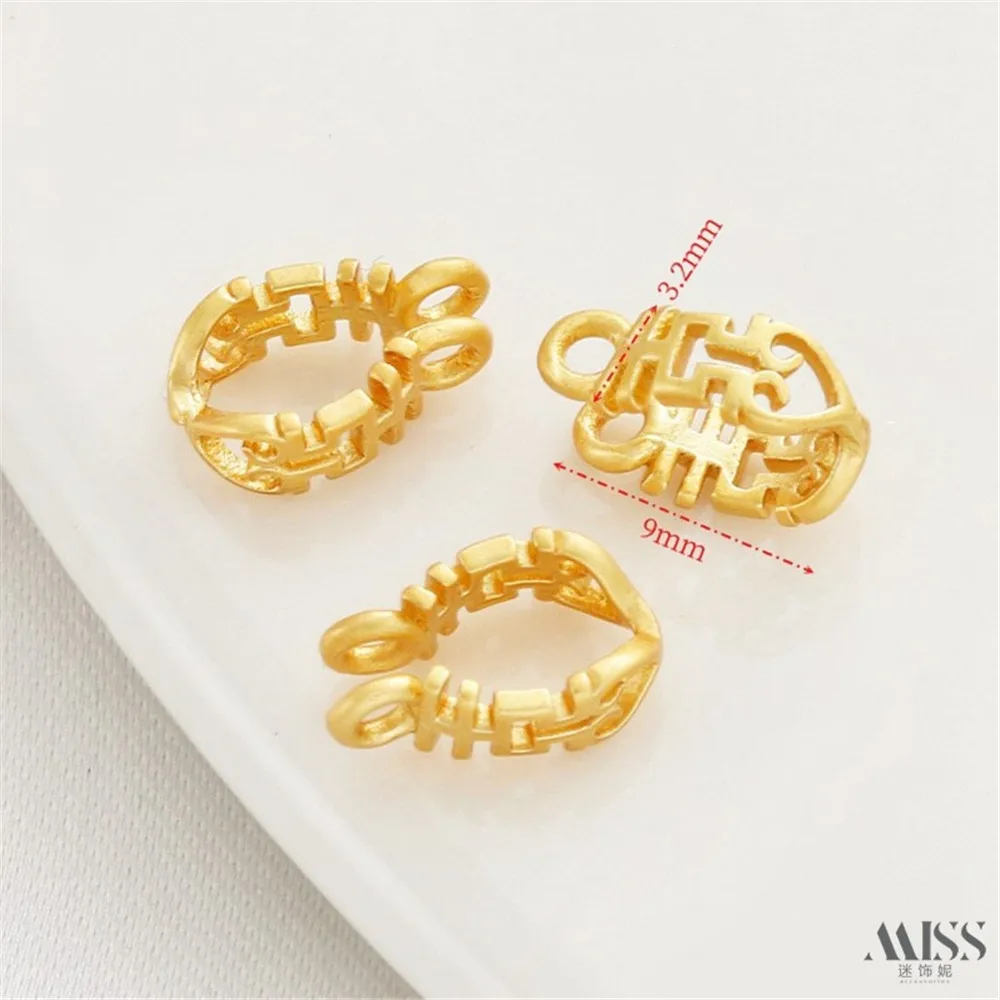 18K Matte Gold Happy Character Buckle Melon Seed Clip Buckle Pendant DIY Buckle Bracelet Necklace Pendant Buckle Accessories