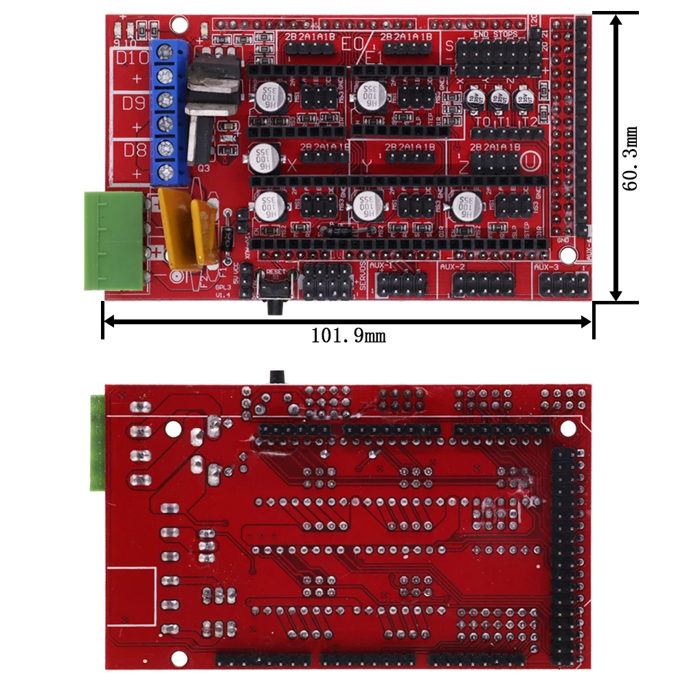 3D Printer Mega 2560 R3 + RAMPS 1.4 control panel+ 5pcs A4988 or DRV8825 / AT2100 Stepper Motor Drive for arduino kit