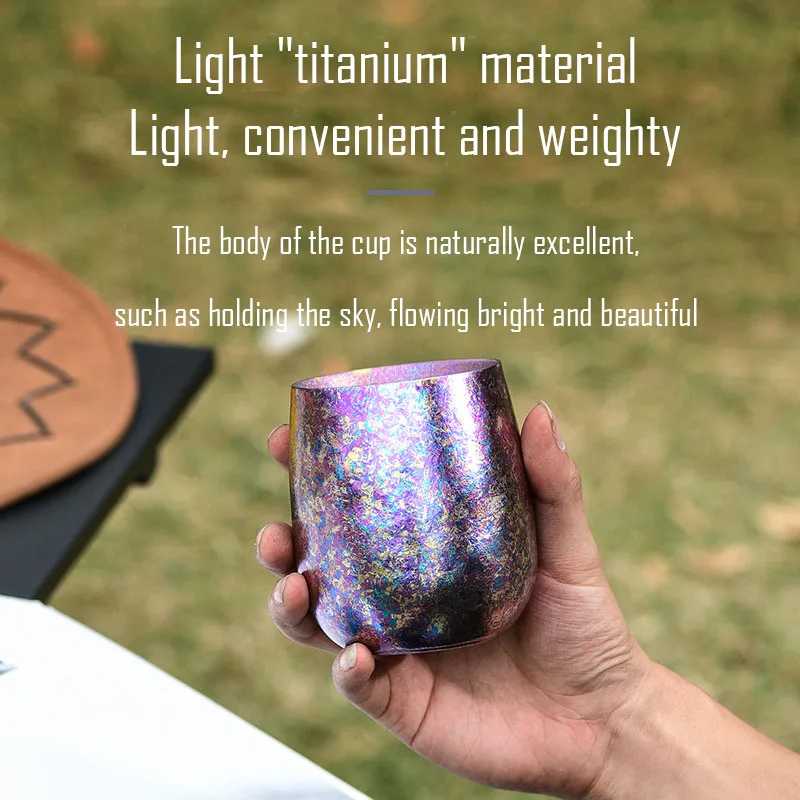 60/120/240ML Pure Titanium Egg Cup,Double Layer Thicked,Heat Insulation,Antibacterial Preservation,Ice Flower,Outdoor Beer Mug