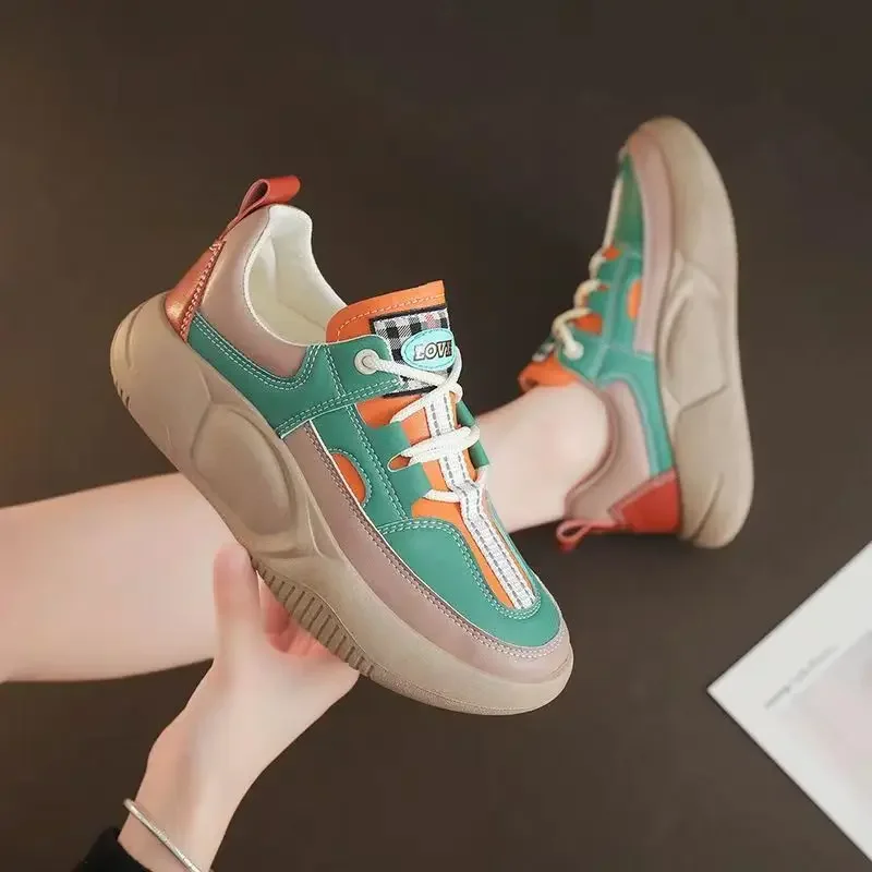 

Spring 2023 New Leather Women's Shoes Fashion Trend Women's Casual Shoes Large Women's Single Shoes