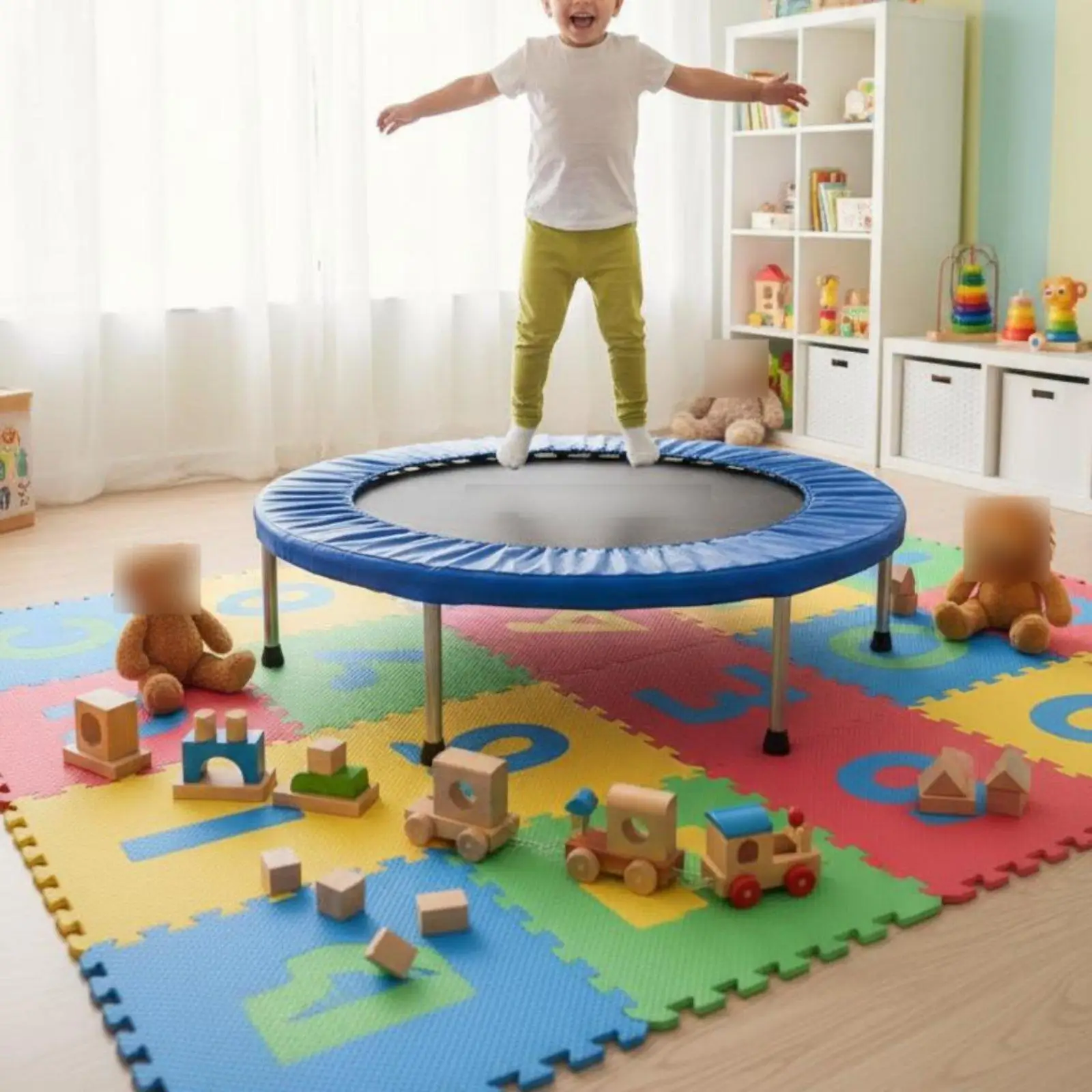 Trampolines Edge Cover Easy Installation Round Trampolines Surround Pad Folding Design Jumping Bed Cushioned Surround for