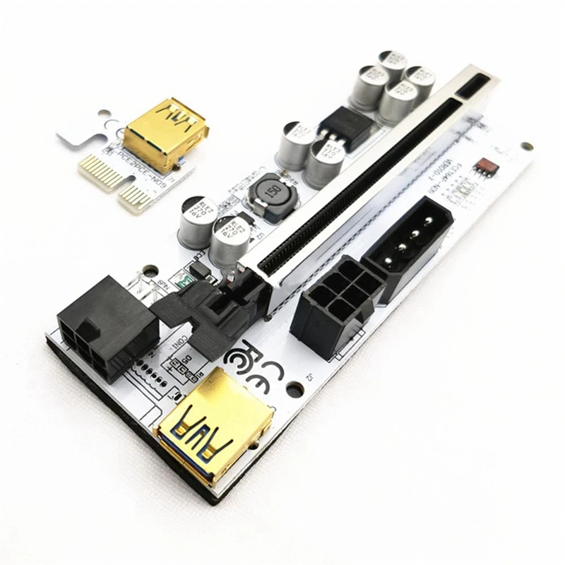 VER010-X Pcie Riser Pci-E X1 To Pcie X16 Graphics Card Adapter Board Extension Cable 6Pin Riser