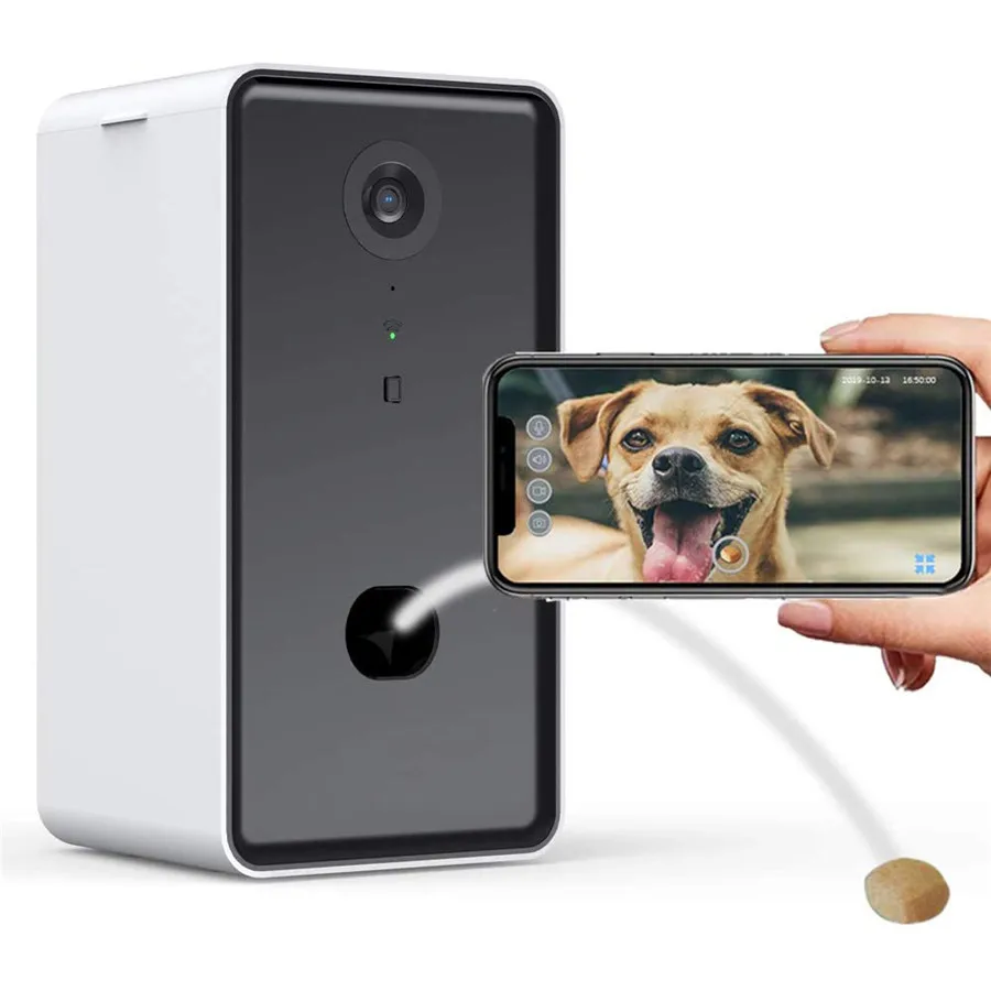 

Automatic Plastic Charge & Battery-Powered Interactive Dog Treat Dispenser with Camera