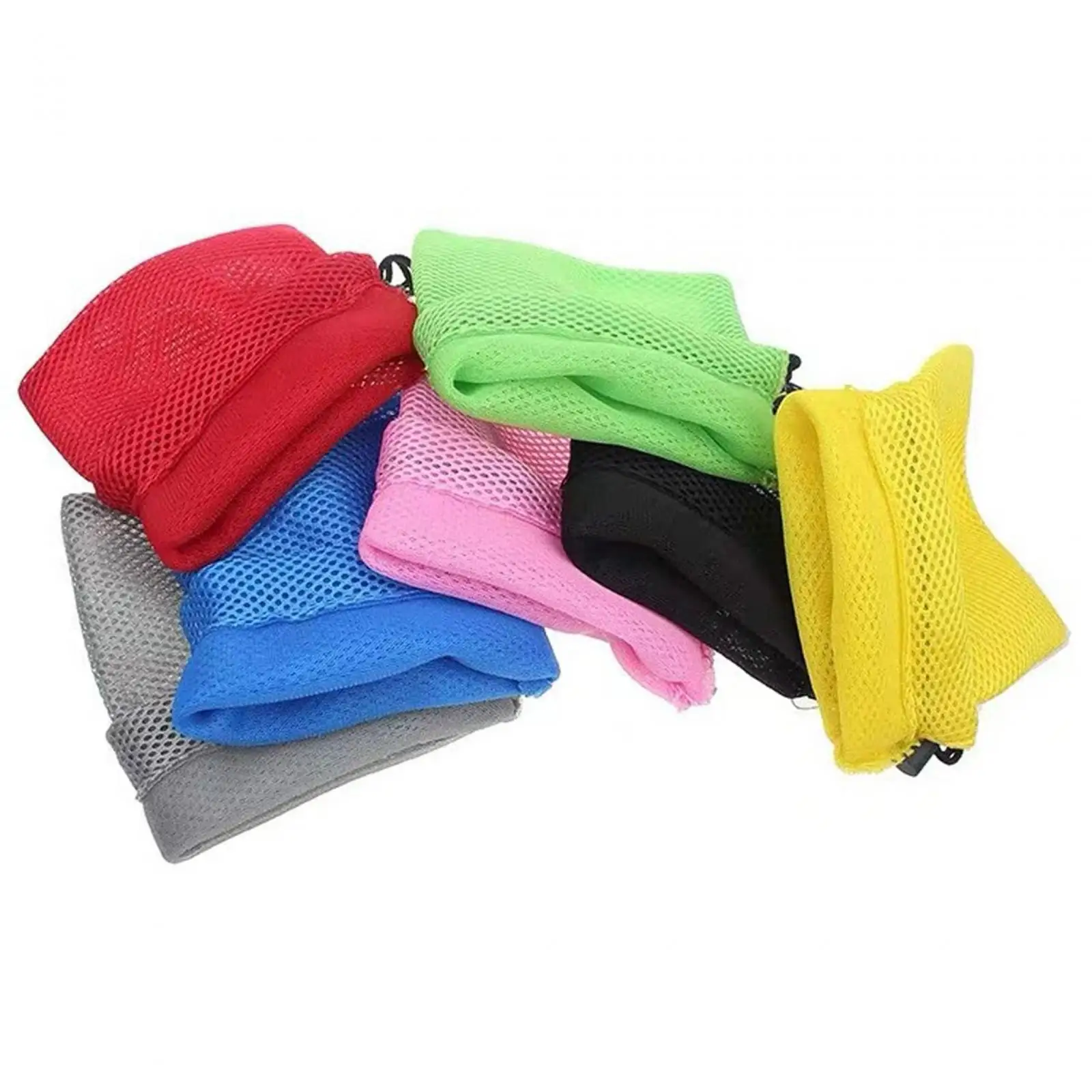 Portable Polyester Drawstring Mesh Pouch Mini Organizer Bag Multi-purpose Mesh Bag for Travel and Outdoor Storage