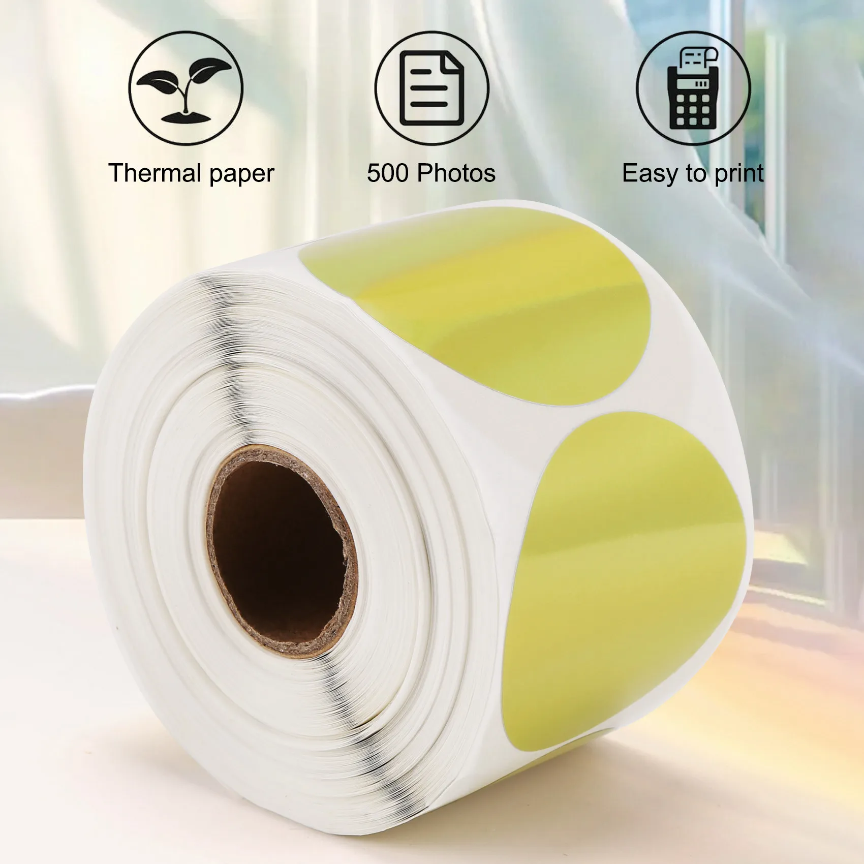 Upgraded 500 Pcs Gold Laser Stickers Label Printer Stickers Portable Printer Thermal Label Waterproof Stickers