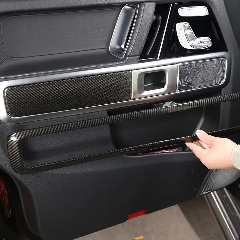 For Mercedes Benz G Class W463 2019-2022 ABS Carbon Fiber Car interior Door Inner Handle Cover trim Stickers Car Accessories