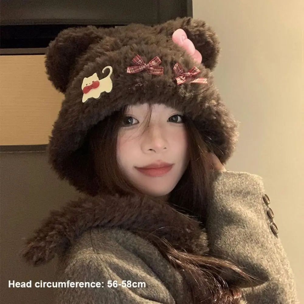 Gorro de felpa de oso a la moda, gorro grueso a prueba de viento, gorros suaves para exteriores