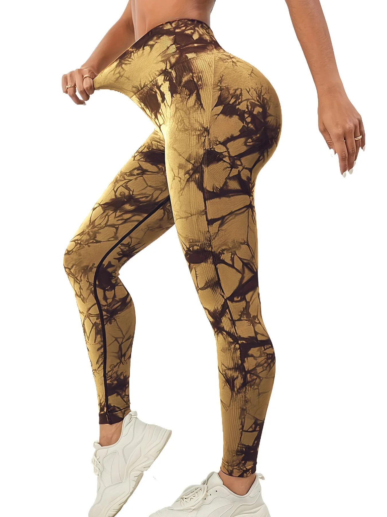 Tie Dye Pantaloni da yoga Leggings sportivi Donna Senza cuciture Vita alta Push Up Donna Collant Fitness Allenamento Leggins Abbigliamento da palestra 2025 Nuovo