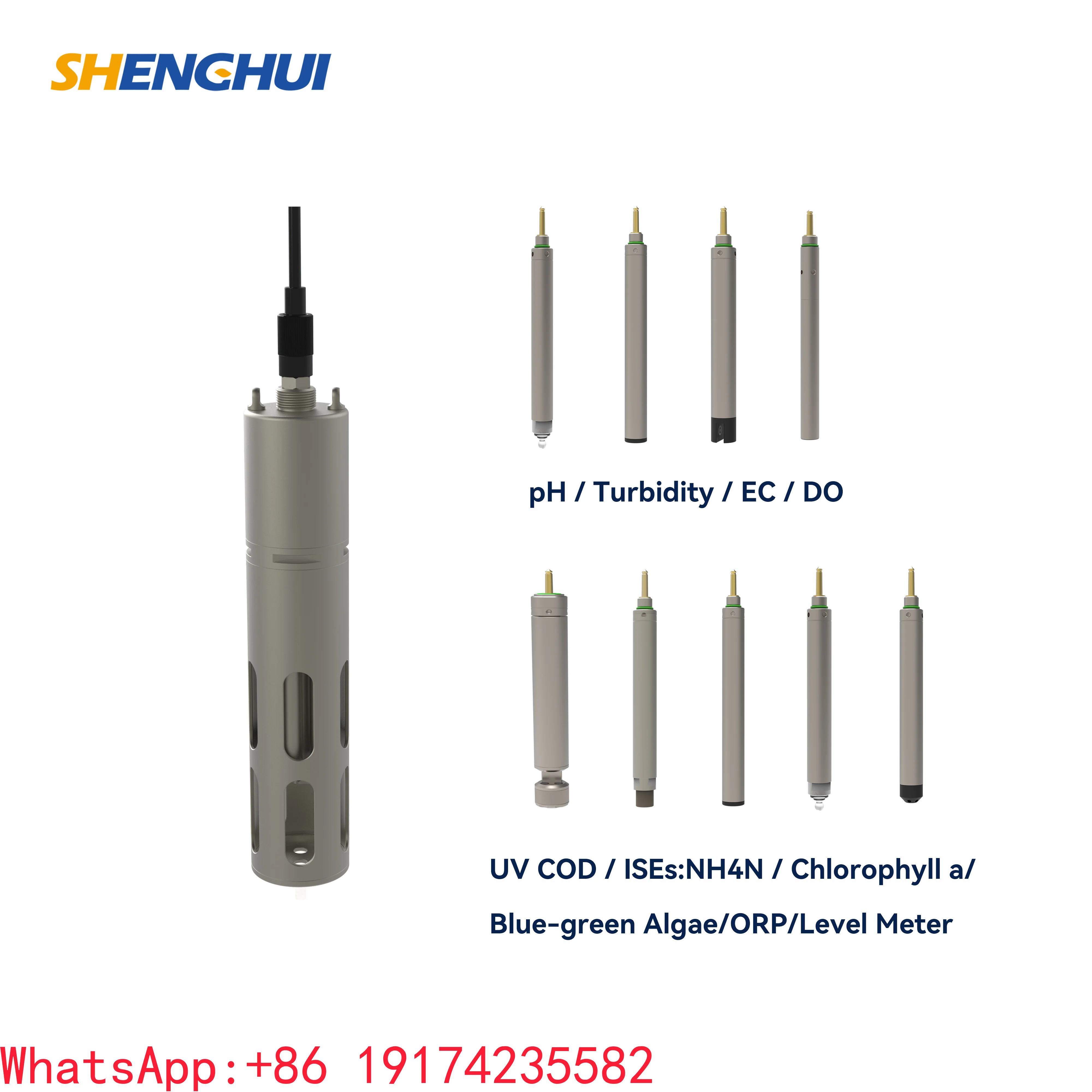 0~14 PH Electrode Stainless Steel IP68 Digital PH Sensor Output RS485 WastewaterWaterQuality Multi Parameter Instrument ECDO