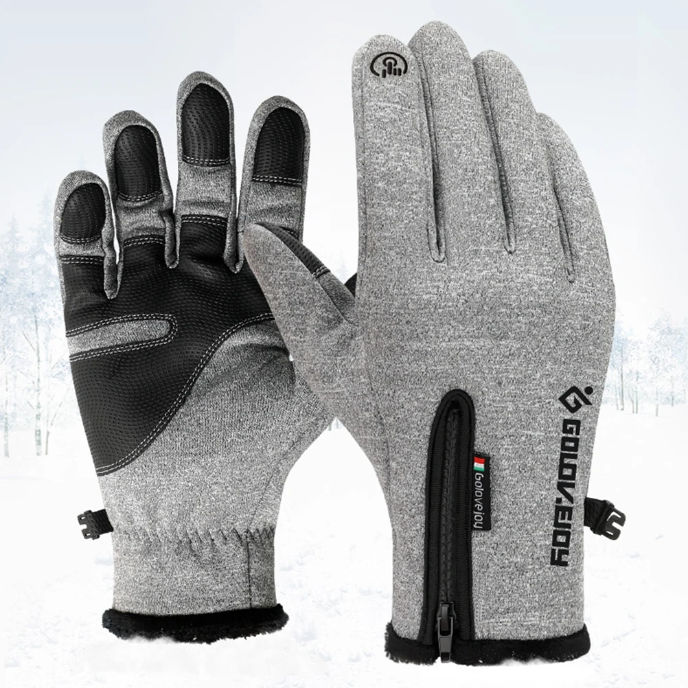 

Winter Gloves Windproof Warm Waterproof Cycling Riding Outdoor Bike Thermal Touch Screen Gloves AntiSlip Silicone Palm