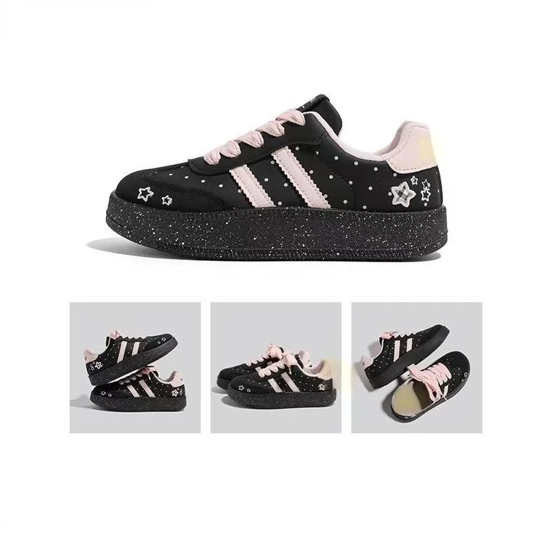 Kids'Casual Shoes PU Leather Fashion Polka Dot Autumn Shoes For Children Anti-slip Breathable Blue Pink Shoes Size 30-37
