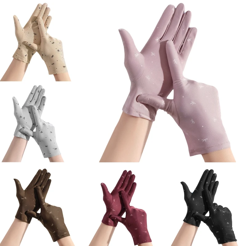 Gants Protection contre le soleil pour conduite d'été, gants Protection UV pour écran antidérapants, en soie