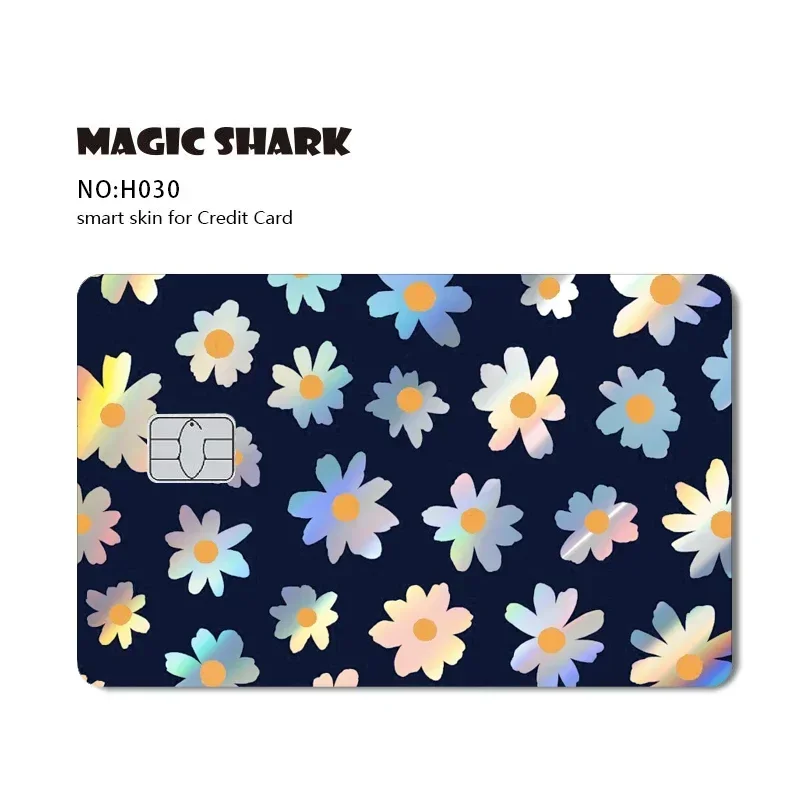 Magic Shark Skull Panda Hunter Broke Blue Eyes Dragon Laser Holographic Sticker Cover Film Skin für Credit Bank Debit Card
